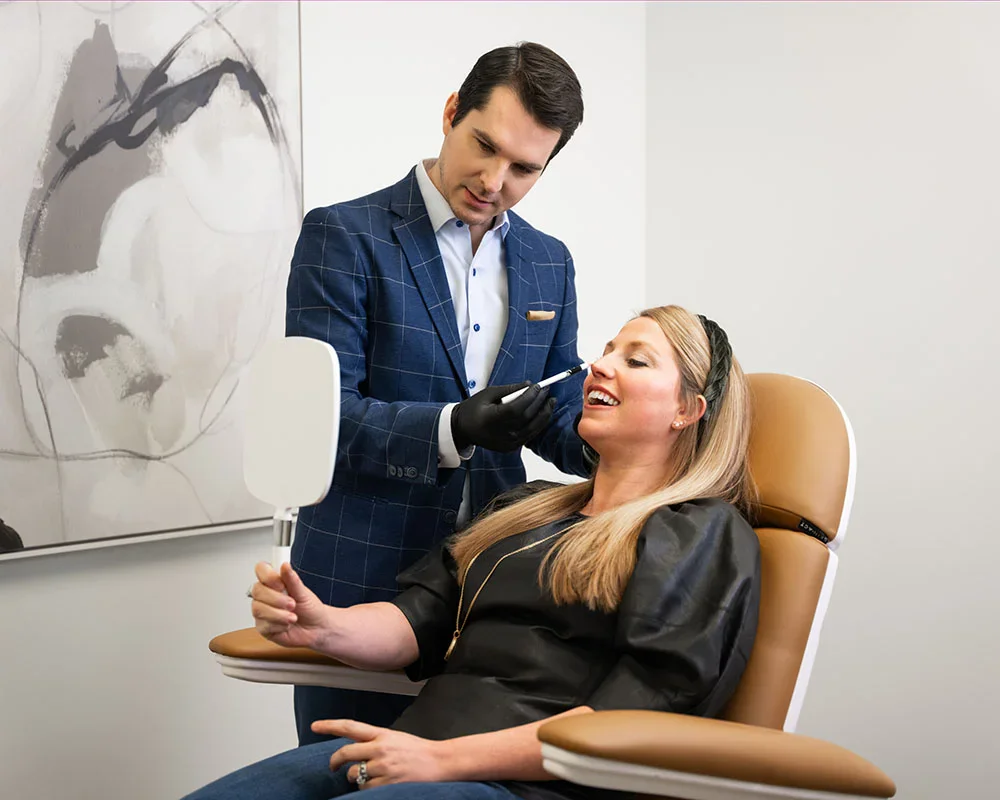 Dr. Raggio attending to a patient